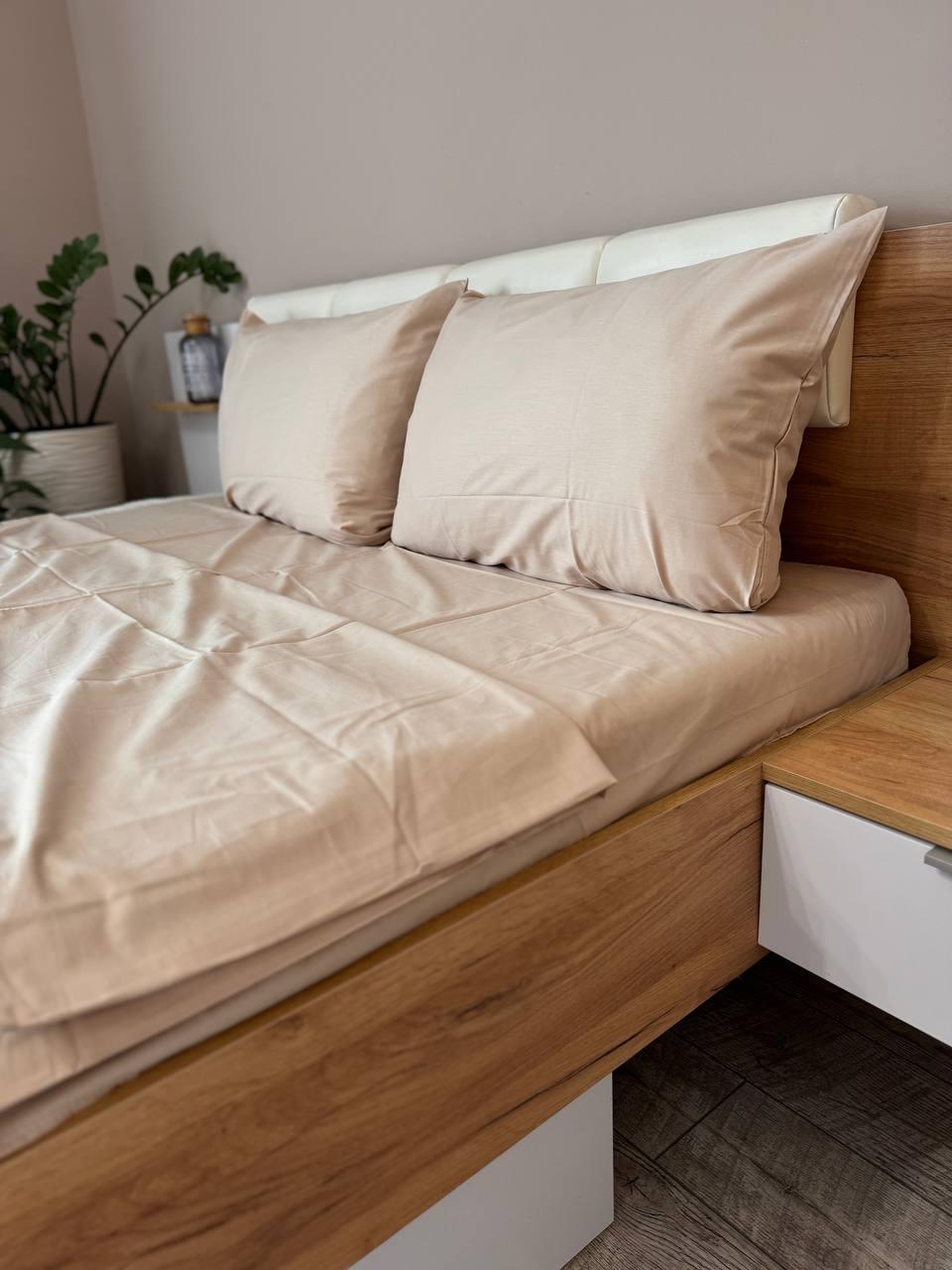 Постільна білизна сатин сімейний 150х220 см наволочки 70х70 см 2 шт. Бежевий (Д-Al-satin-007-04) - фото 7 Постільна білизна сатин сімейний 150х220 см наволочки 70х70 см 2 шт. Бежевий (Д-Al-satin-007-04) - фото 7