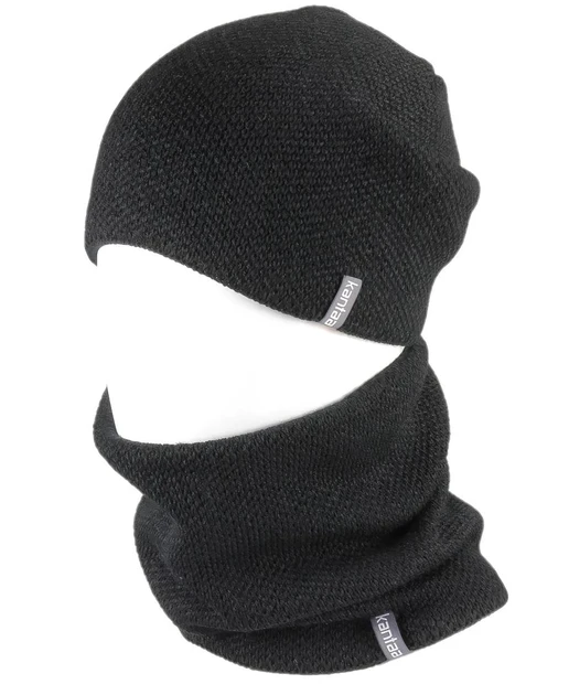 Комплект чоловічий зимовий шапка зі снудом One Size Чорний (28524151)