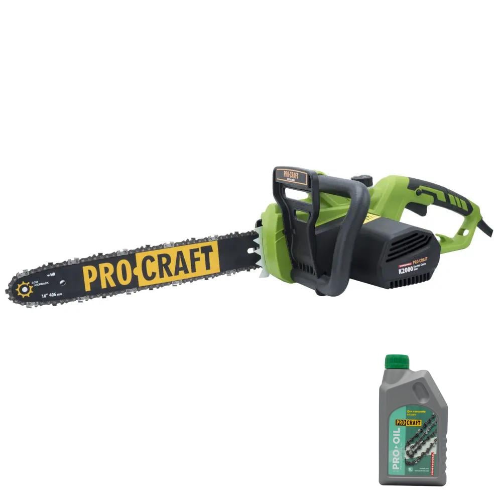 Пила цепная Procraft K2000 боковая с маслом для цепи Procraft 1 л (29013214)