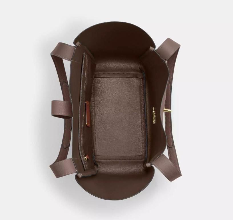 ᐉ Сумка Coach Hadley Turnlock Tote Bag pebbled leather Gold/Dark
