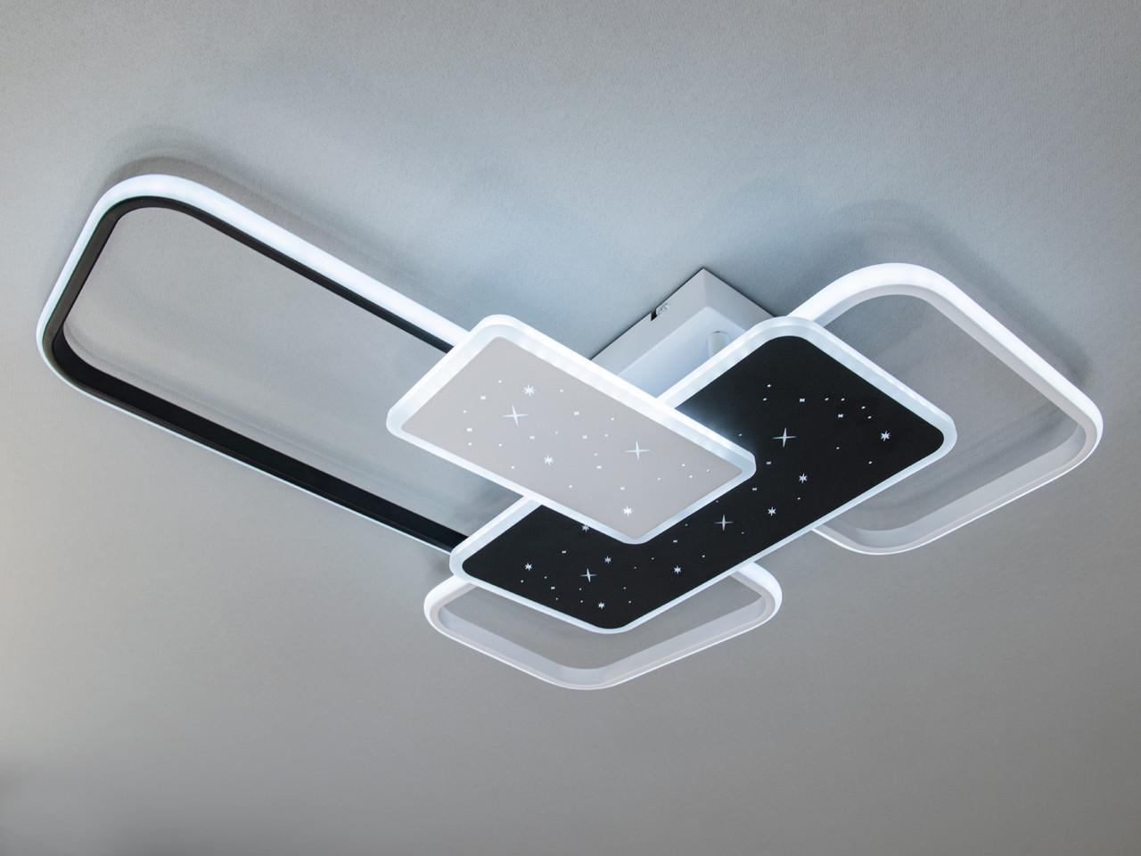 Люстра LED с эффектом звездного неба 105W Белый/Черный (2539043958)