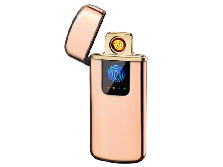 Зажигалка электроимпульсная Touch ID USB Золотой