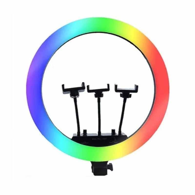 Кольцевая лампа LED 56 см с 3 держателями и пультом (MJ56)