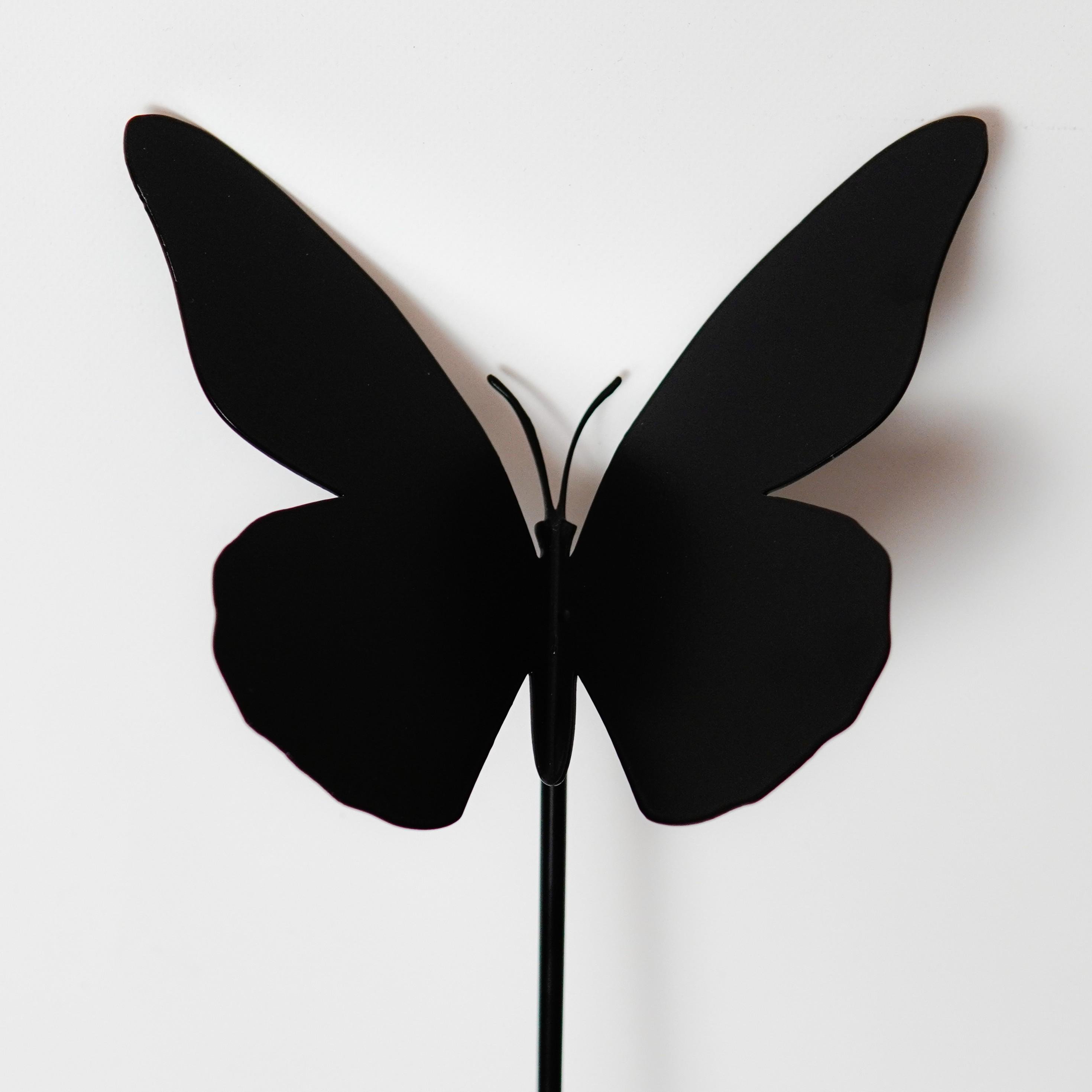 Декор для сада/клумбы или газона Бабочка из металла Черный (DCR073)