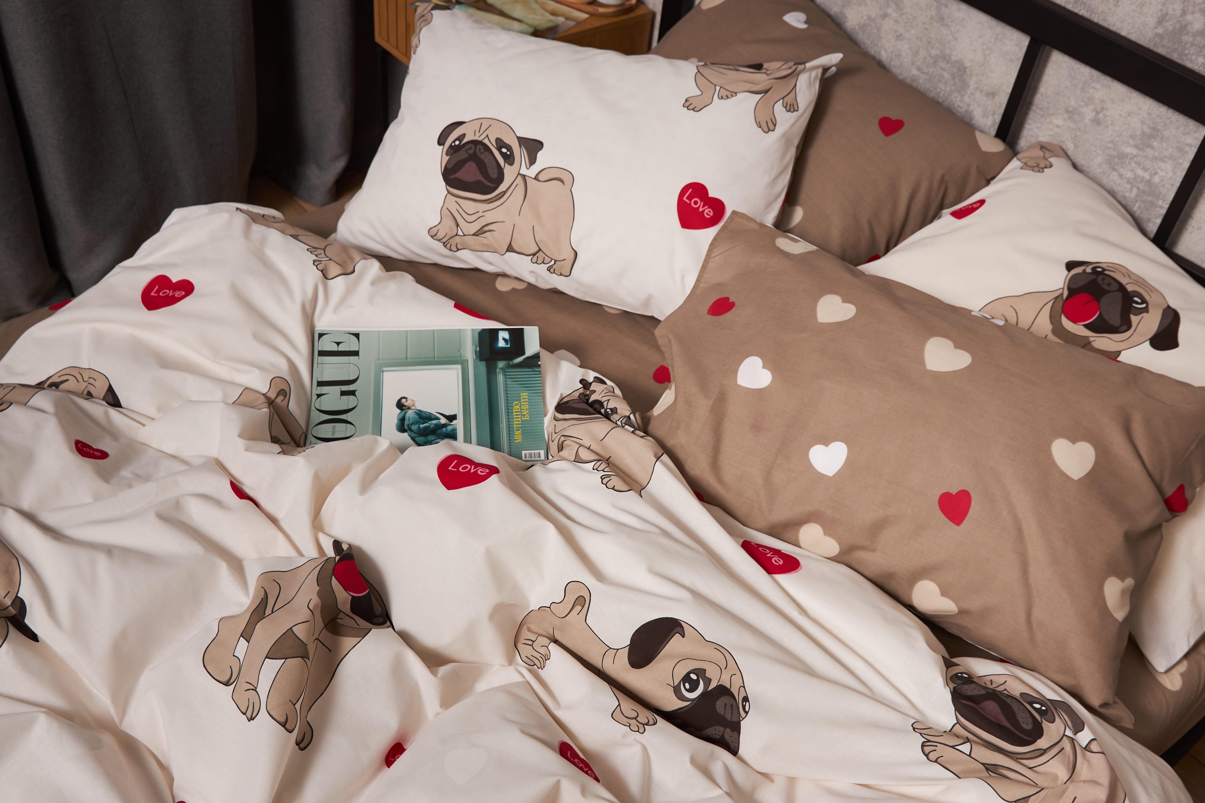 Підковдра Moon&Star Gold Люкс Bulldog Love бязь євро 200х220 см (MS-870000408) - фото 4