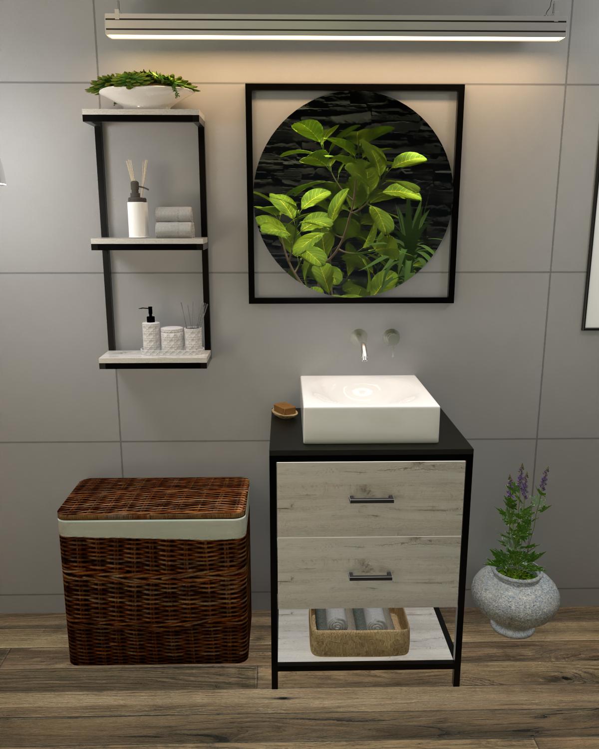 Комплект меблів у ванну кімнату EcoLoft Lazaro DSP-1407-2 в стилі лофт Дуб Кортона (32370479)