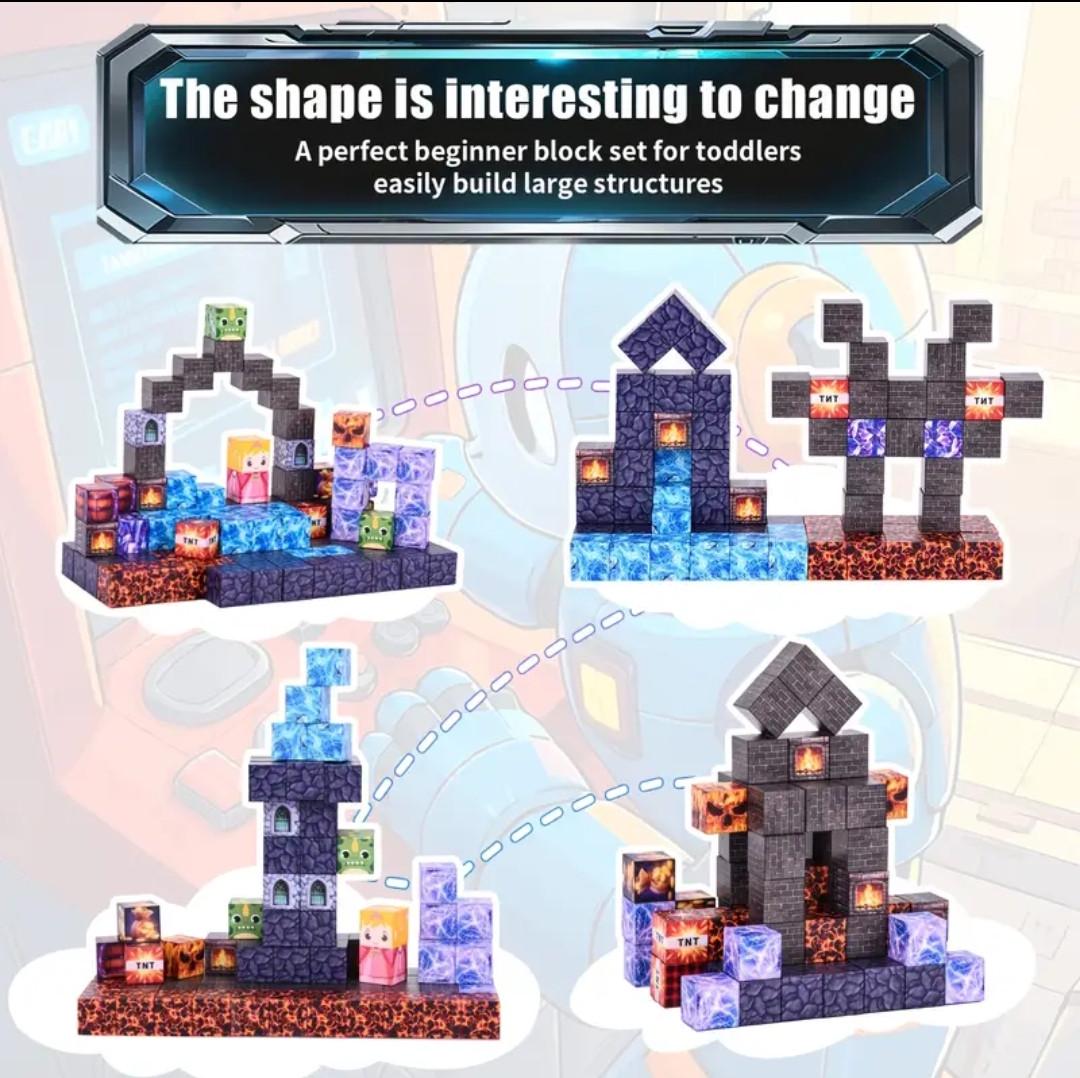 Конструктор магнітний Minecraft Варден в підземному замку 100 кубиків - фото 4