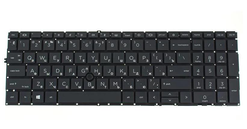 Клавиатура для ноутбука HP ProBook 850 G8/855 G8 rus без фрейма/подсветка клавиш/с джойстиком Black (179675)