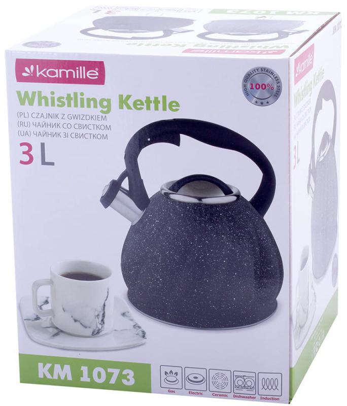 Чайник Kamille Whistling Kettle Marble из нержавеющей стали со свистком 3 л Серый - фото 6 Чайник Kamille Whistling Kettle Marble из нержавеющей стали со свистком 3 л Серый - фото 6
