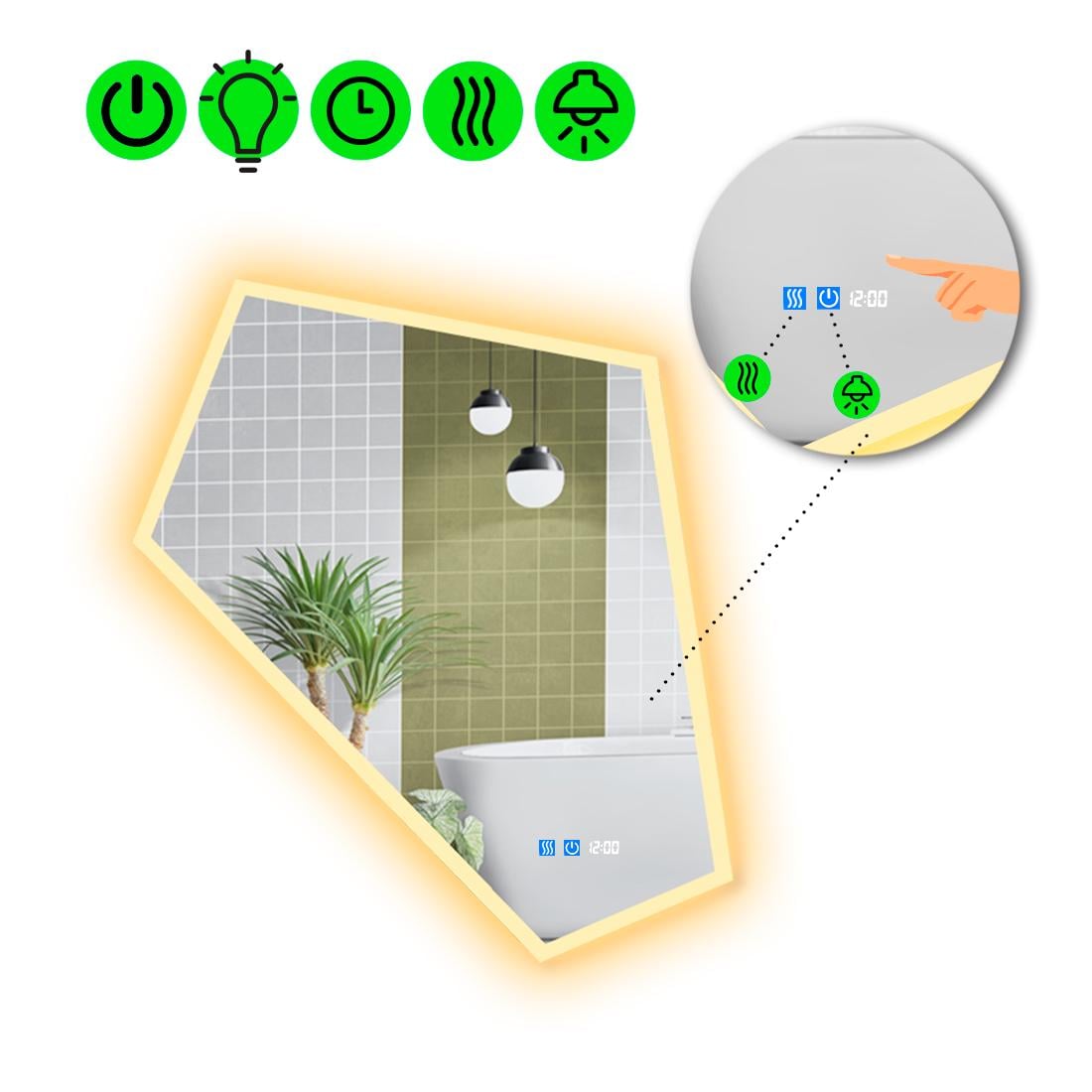 Зеркало с LED подсветкой Modulo 3 с двумя сенсорами 80x68 см (8737386) Зеркало с LED подсветкой Modulo 3 с двумя сенсорами 80x68 см (8737386)