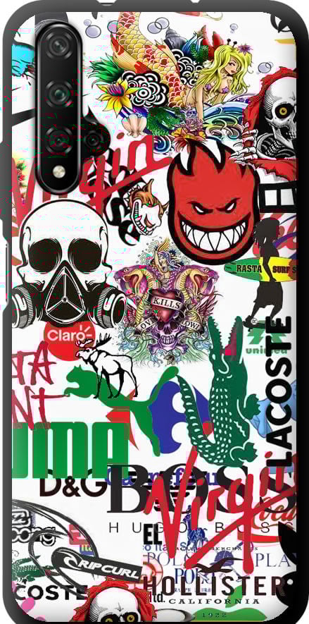 Чехол на Huawei Honor 20 Many different logos (4022b-1697-42517)