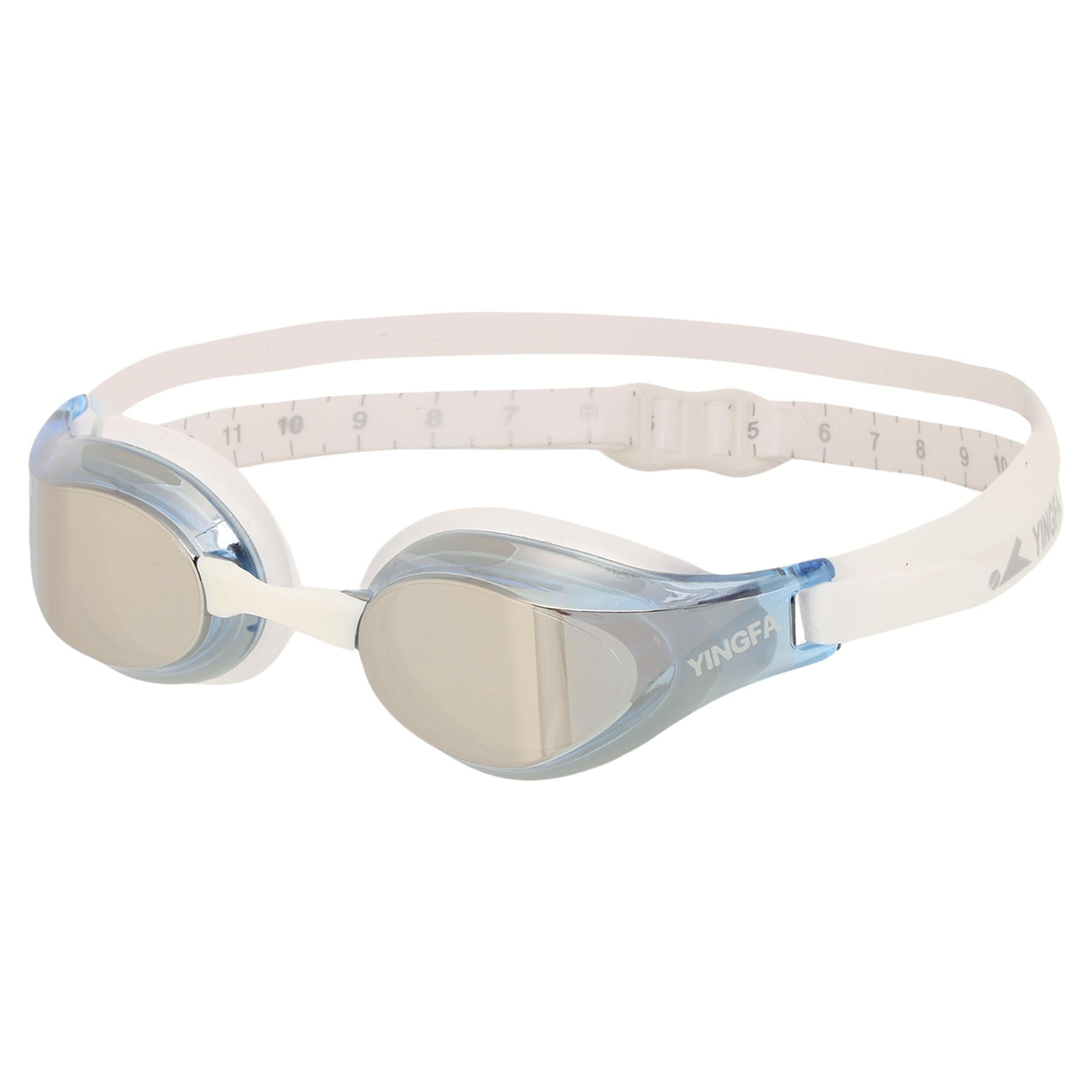 Очки для плавания взрослые YINGFA Y510AF-V радужные линзы Синий/Белый (Y510AF-V_Синий-белый)