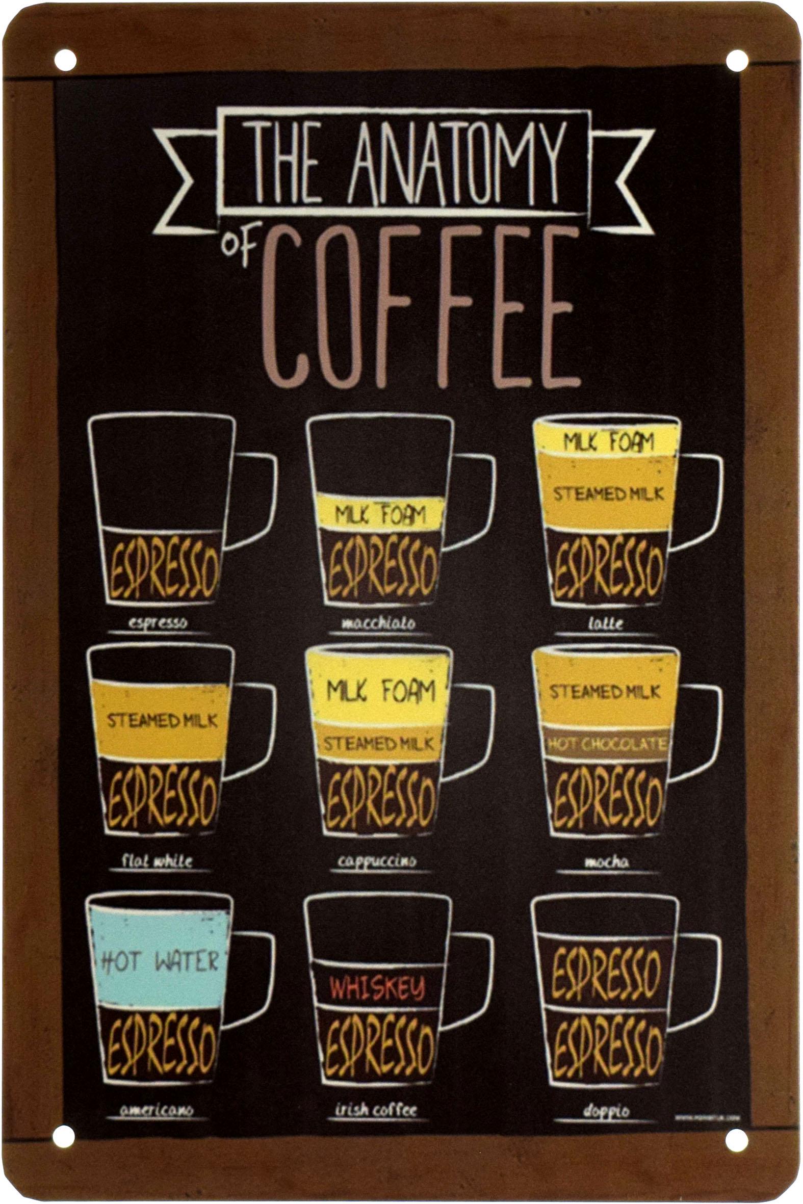 Табличка металева Анатомія Кави/The Anatomy Of Coffee 20x30 см Табличка металева Анатомія Кави/The Anatomy Of Coffee 20x30 см