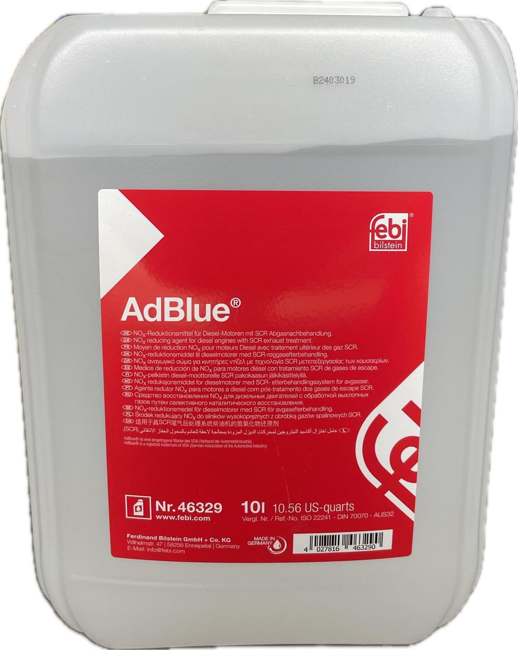 Жидкость Febi AdBlue мочевина 10 л (46329) Жидкость Febi AdBlue мочевина 10 л (46329)