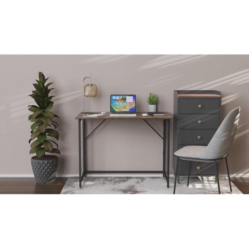 Стіл розкладний Ferrum-decor Moris метал/ДСП 16 мм Чорний/Дуб Сонома Трюфель (FRD-104673) - фото 3 Стіл розкладний Ferrum-decor Moris метал/ДСП 16 мм Чорний/Дуб Сонома Трюфель (FRD-104673) - фото 3