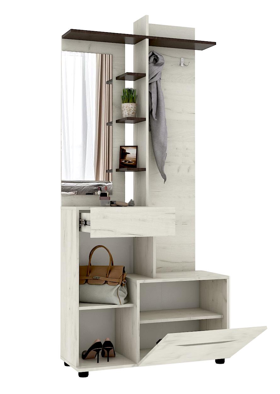 Вешалка Мастер Форм Аякс левосторонняя 900х376х2000 мм Дуб крафт белый/Венге магия (30902) - фото 2 Вешалка Мастер Форм Аякс левосторонняя 900х376х2000 мм Дуб крафт белый/Венге магия (30902) - фото 2