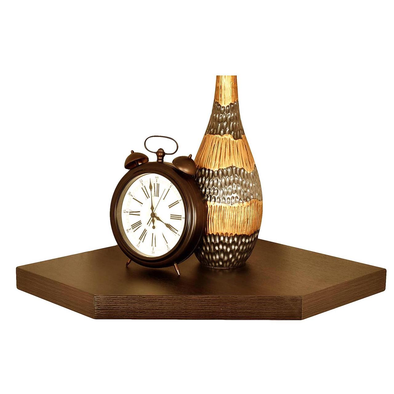 Полка настенная угловая из дерева Романа 35 Капучино (УНП-350109)