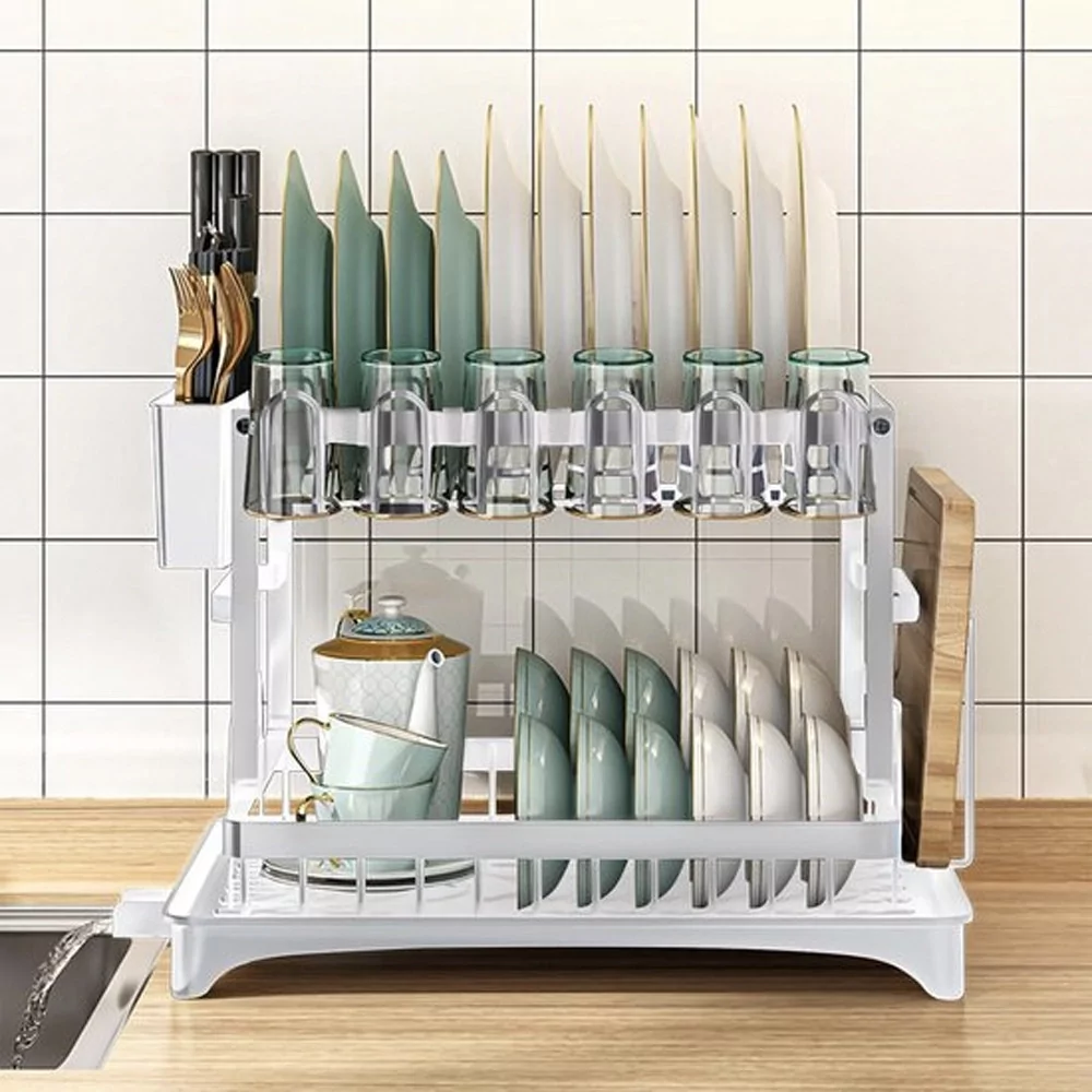 Сушарка для посуду 42x25x39 см Білий (А19) - фото 3 Сушарка для посуду 42x25x39 см Білий (А19) - фото 3