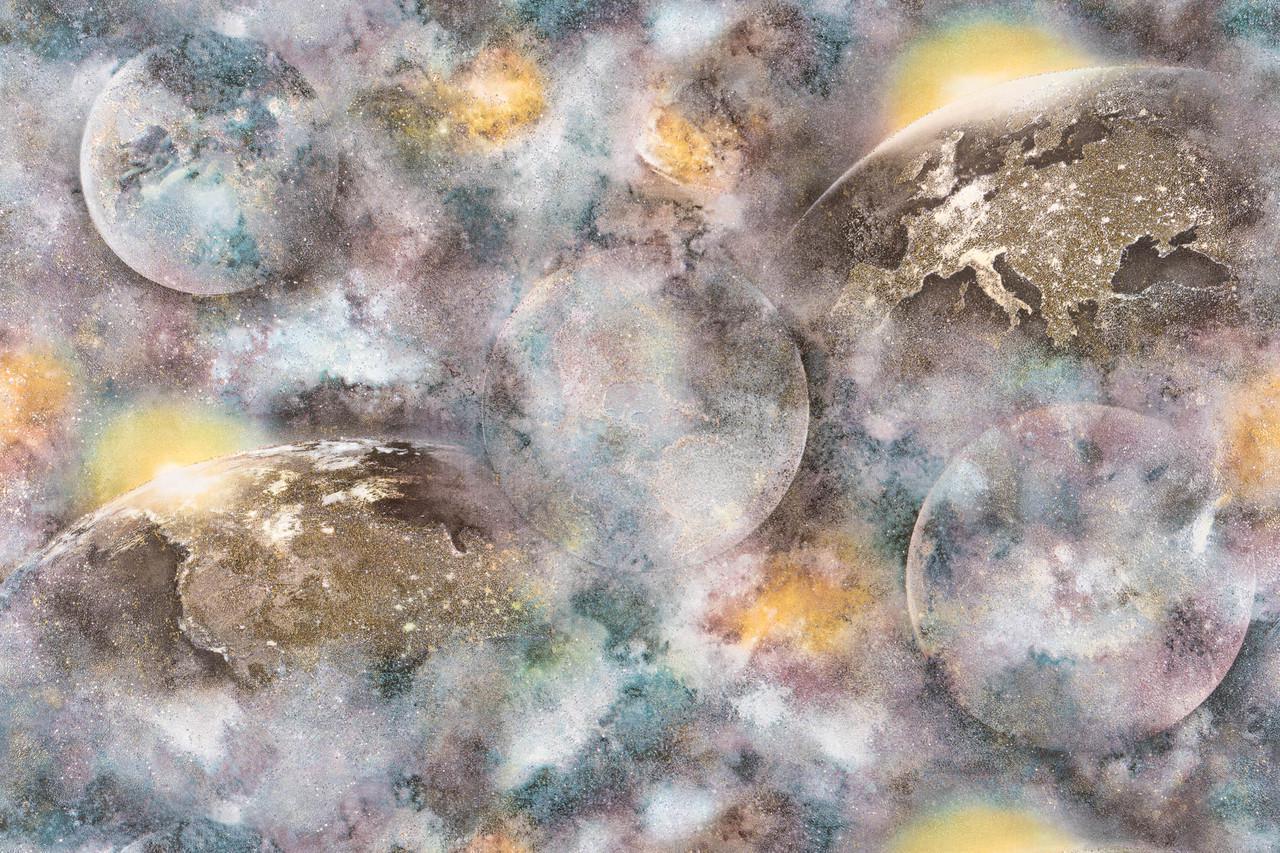 Обои флизелиновые Elegance Селена 2384-03 Декор винил горячего тиснения 1,06х10,05 м Разноцветный