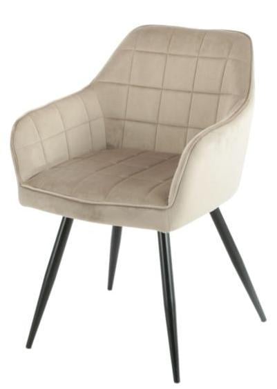 Кухонний стілець DONNA з металевим каркасом Чорний/Оксамит Темний Бежевий (DONNADBE)
