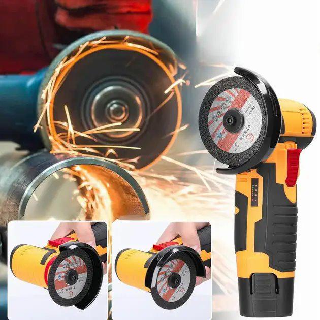 Болгарка акумуляторна Lithium Electric Tool з 2 АКБ 12V 2.0Ah 2 диски 75 мм в кейсі Жовтий - фото 4 Болгарка акумуляторна Lithium Electric Tool з 2 АКБ 12V 2.0Ah 2 диски 75 мм в кейсі Жовтий - фото 4