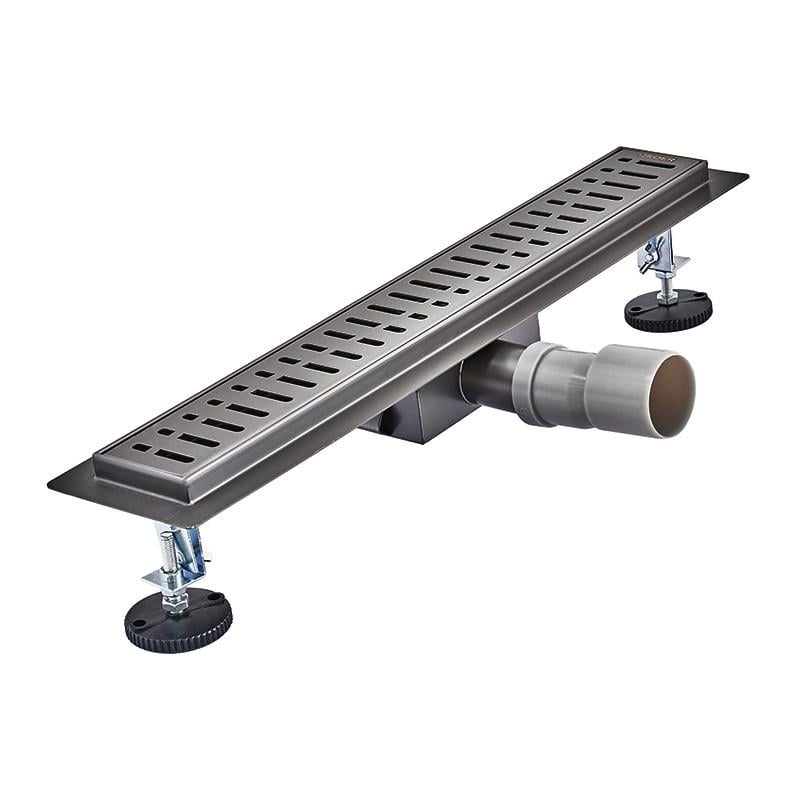 Трап для душа линейный KOER FD35-70x500 из нержавеющей стали 500x70 мм с гидрозатвором/решеткой Графитовый (AC0657)