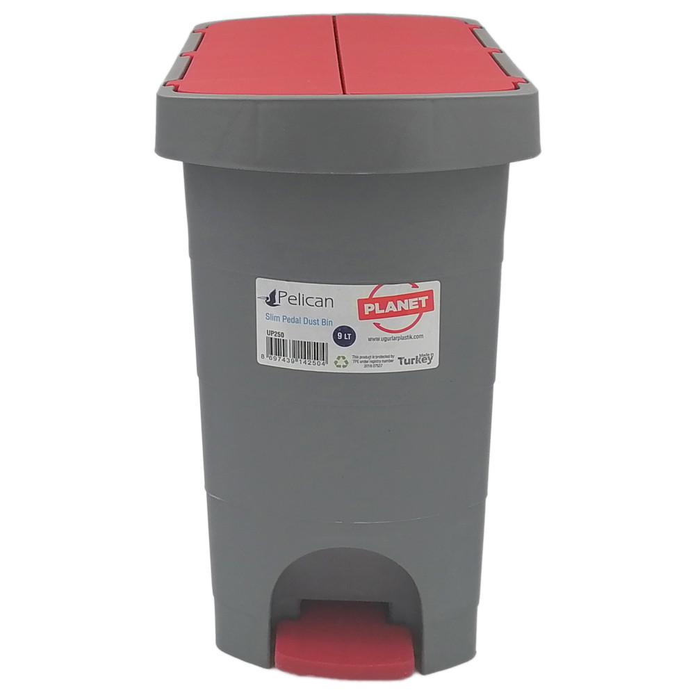 Ведро с педалью Planet Pelican 9 л 2 шт. Серо-красный - фото 2 Ведро с педалью Planet Pelican 9 л 2 шт. Серо-красный - фото 2