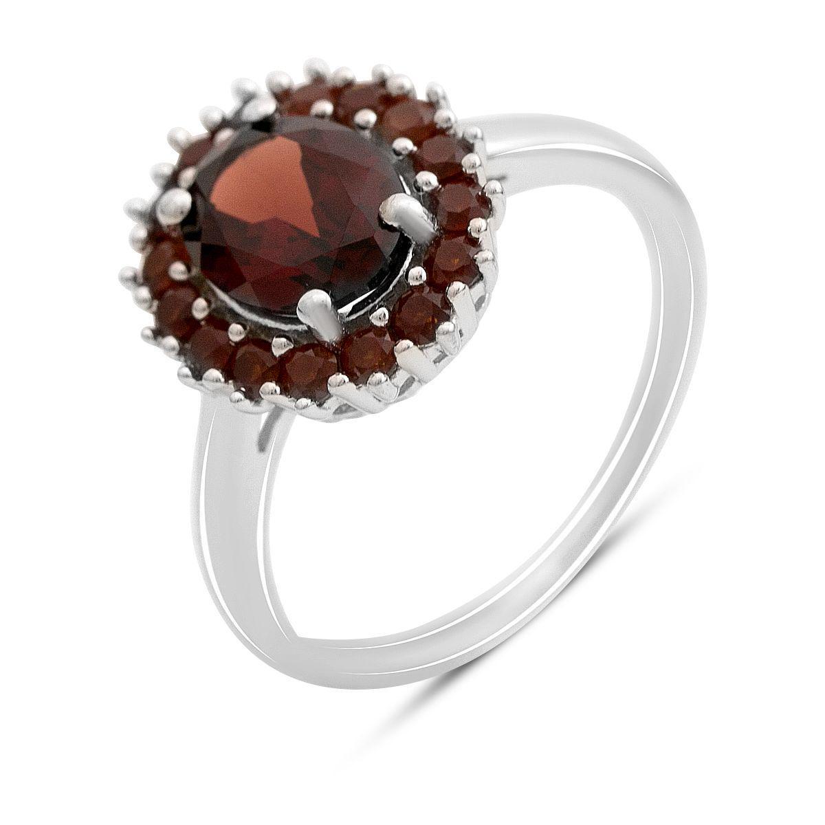 Кольцо серебряное Tiva с натуральным гранатом 2,945 ct 3,68 г р. 18 (2166535)