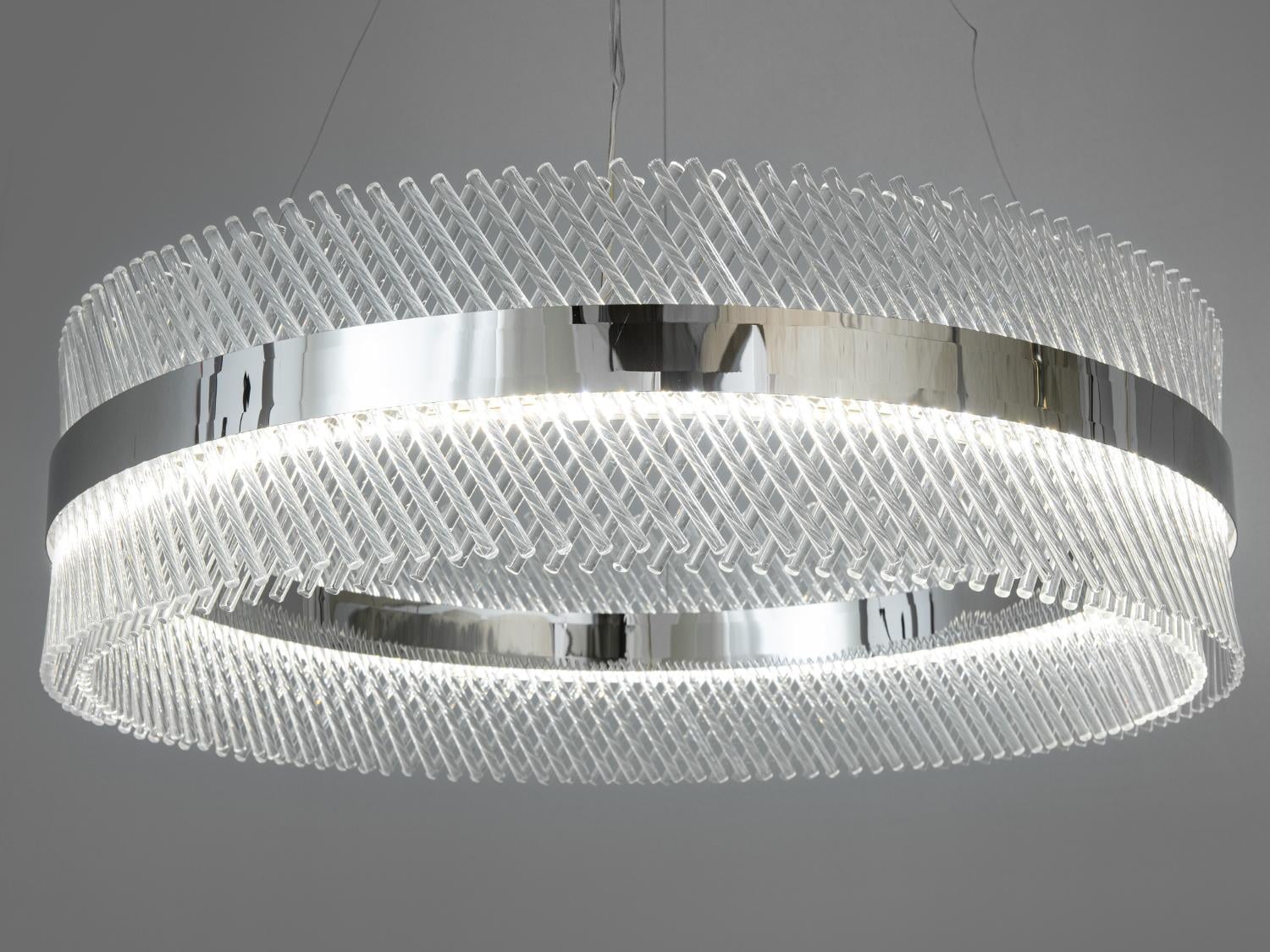 Люстра светодиодная подвесная хрустальная Diasha Хром (7002/800CH)