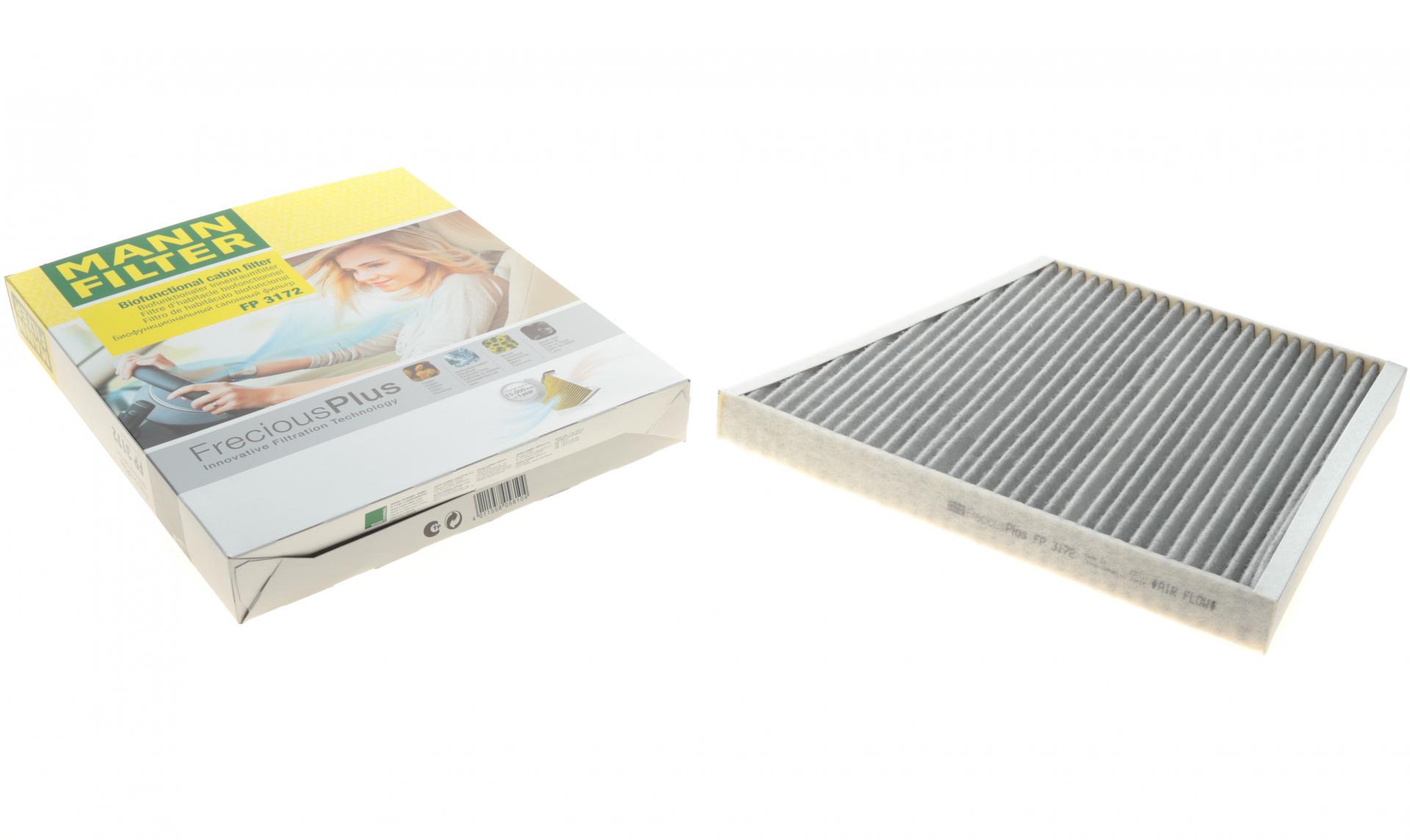 Фильтр салона Mann-Filter для MB E-class W211 угольный /антибактериальный (FP 3172)