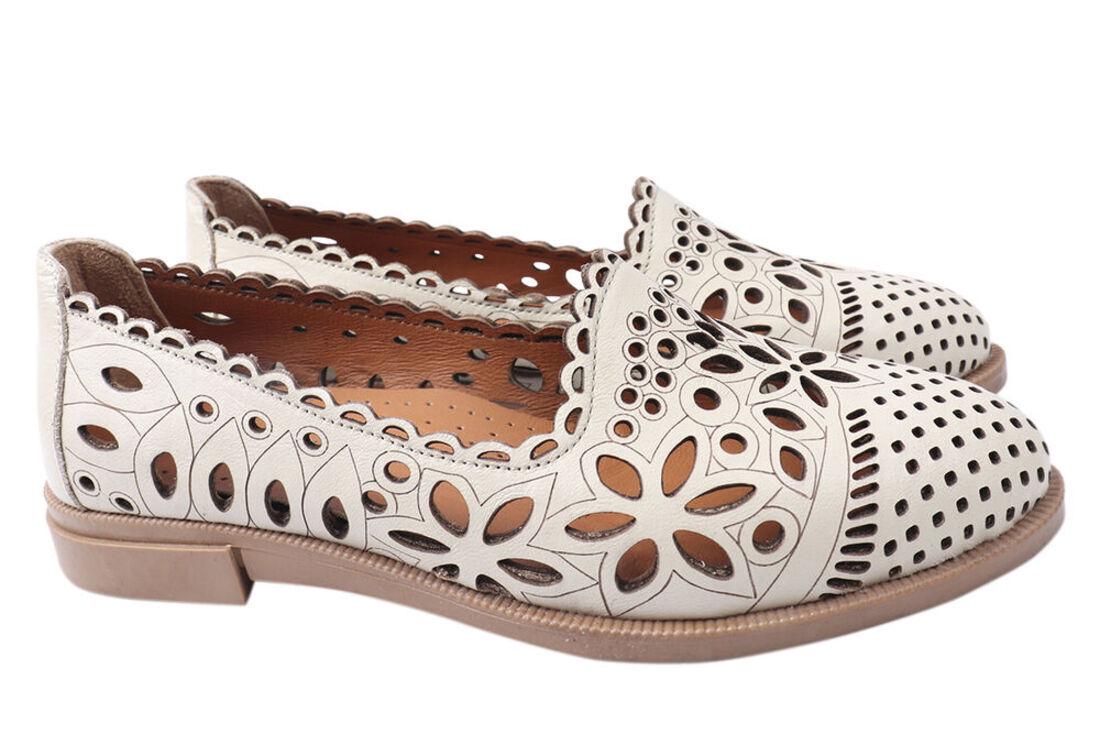 Туфли женские Phany из кожи на низком ходу р. 37 Белый (221-21LTCP)