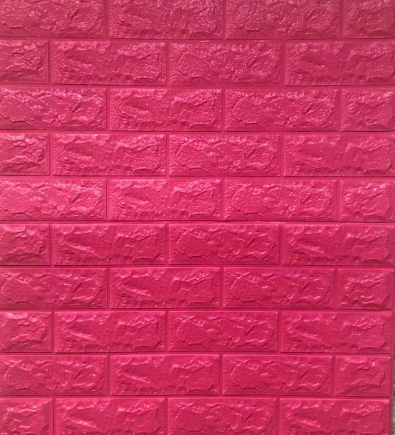 Самоклеящаяся 3D панель Sticker Wall 700x770x7 мм Темнорозовый кирпич (00141)