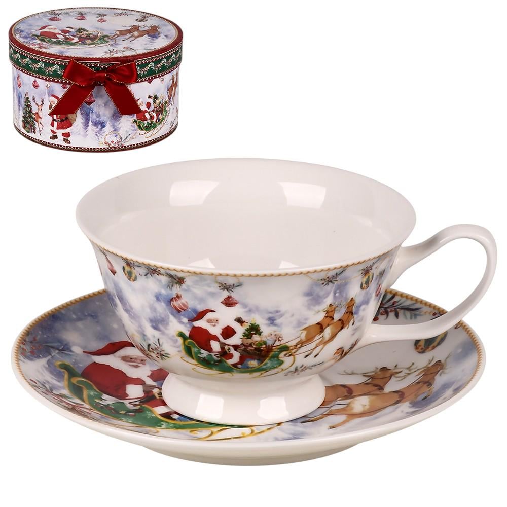 Чашка с блюдцем Santa R36278 180 мл 10х6 см d 4 см Белый (31330402)