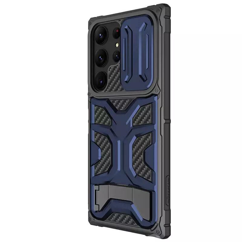 Противоударный TPU+PC чехол Nillkin CamShield Adventurer Pro (шторка на камеру) для Samsung Galaxy S23 Ultra Interstellar Blue