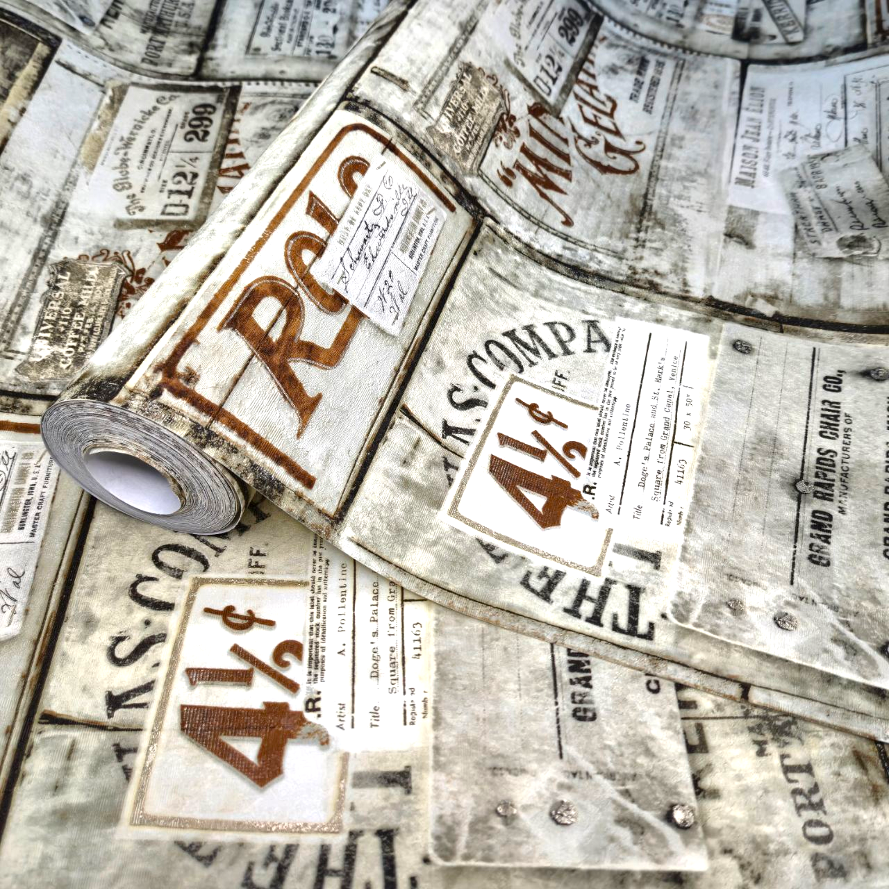 Обои виниловые Славянские обои 330-04 ретро-коллаж для детской/спальни/спальни 10,05x1,06 м (2540724371)