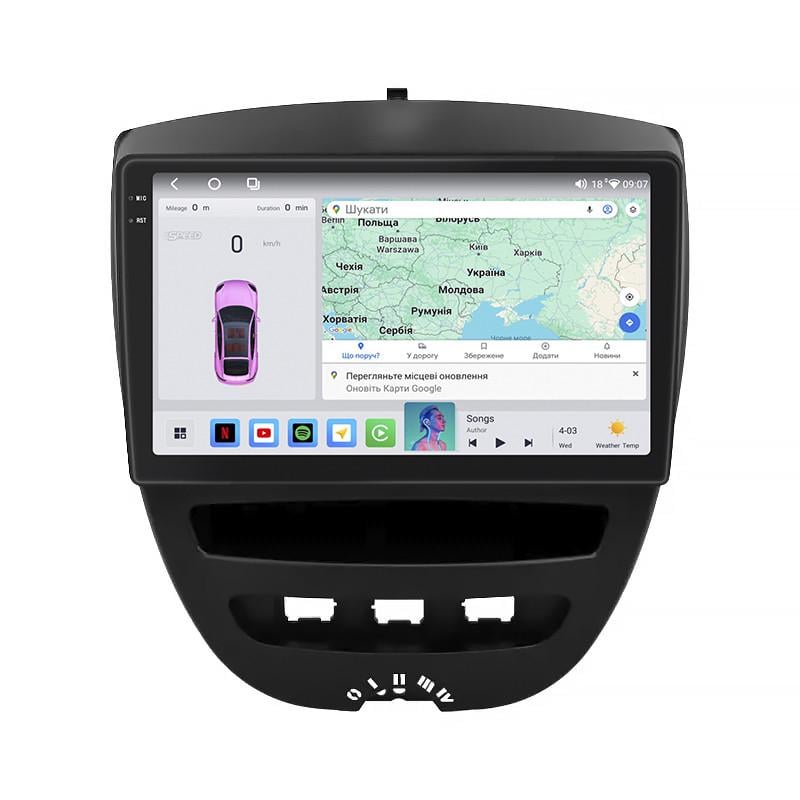 Автомагнитола штатная Lesko для Toyota Aygo I Рестайлинг 2009-2012 4/64 QLED CarPlay 4G Wi-Fi GPS 360 Prime 10" (22391578)