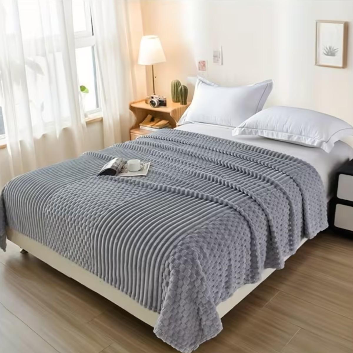 Плед двуспальный Koloco Шарпей Comfort 3D 180х200 см Серый (43227)