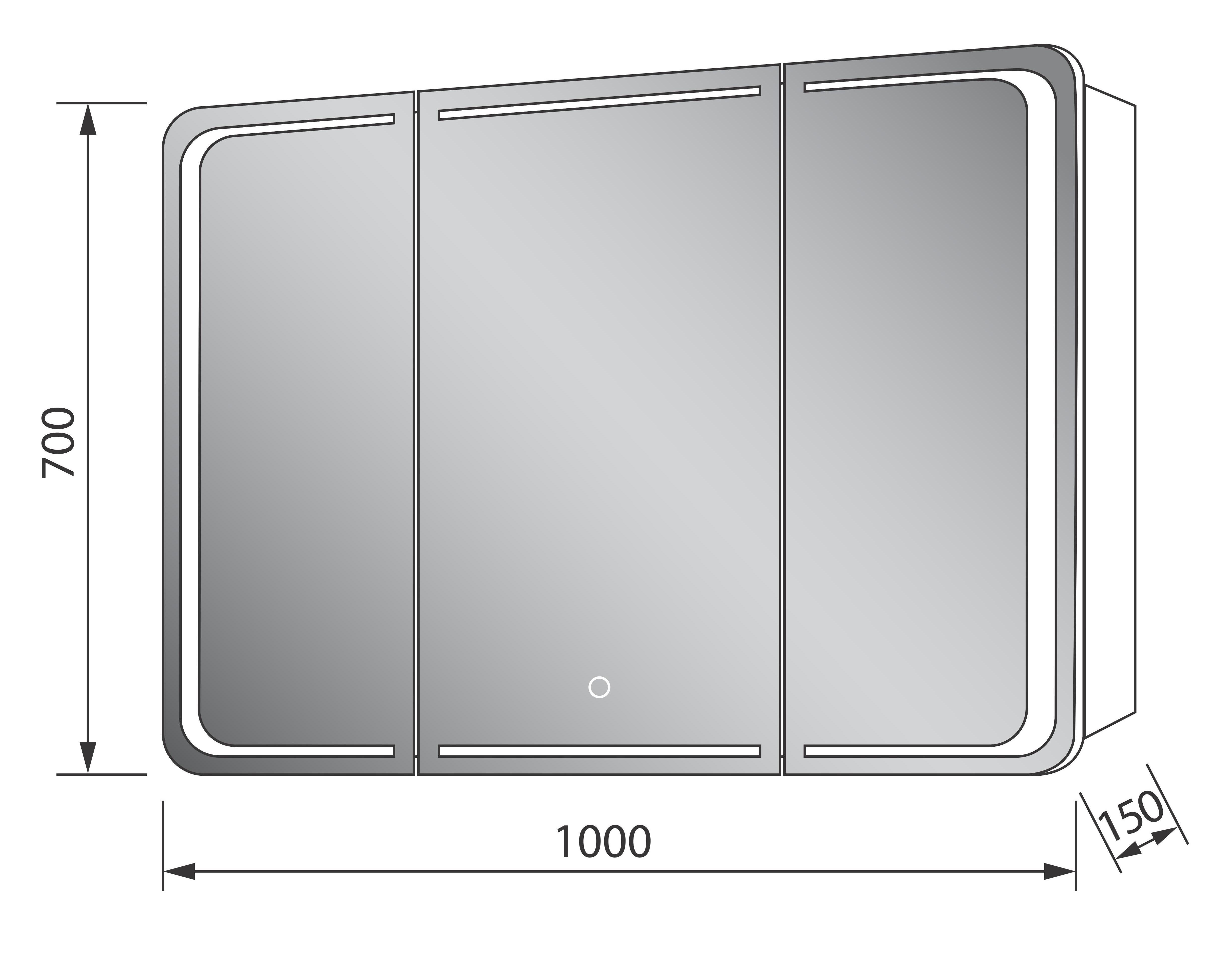 Шкаф зеркальный ЮВВИС VIVACE Z LED Touch Control 100 см Белый (UVV034) - фото 3 Шкаф зеркальный ЮВВИС VIVACE Z LED Touch Control 100 см Белый (UVV034) - фото 3