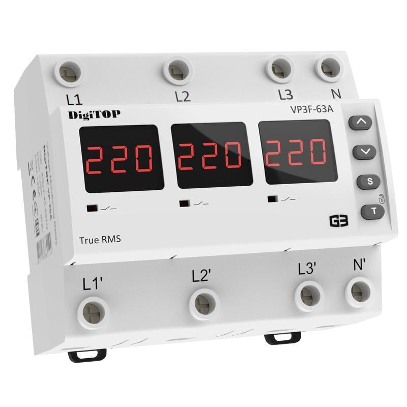 Реле напряжения DigiTOP VP-3F63A M6R (23801444)
