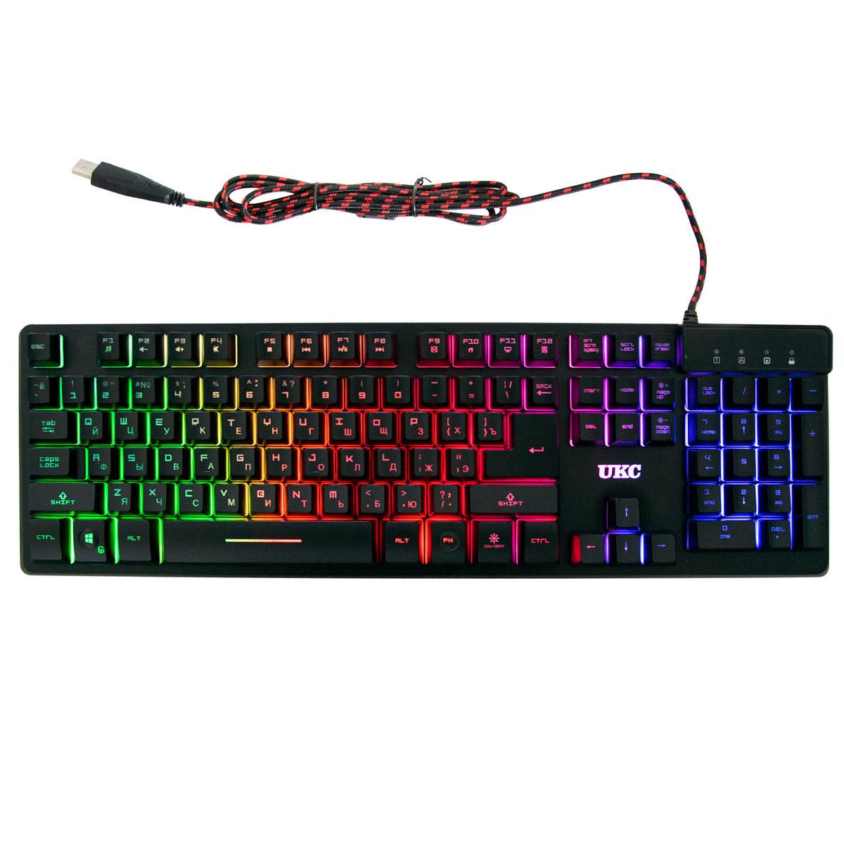 Мембранна клавіатура з підсвіткою UKC Backlight Keyboard ZYG-800 Чорний (1009680-Black)