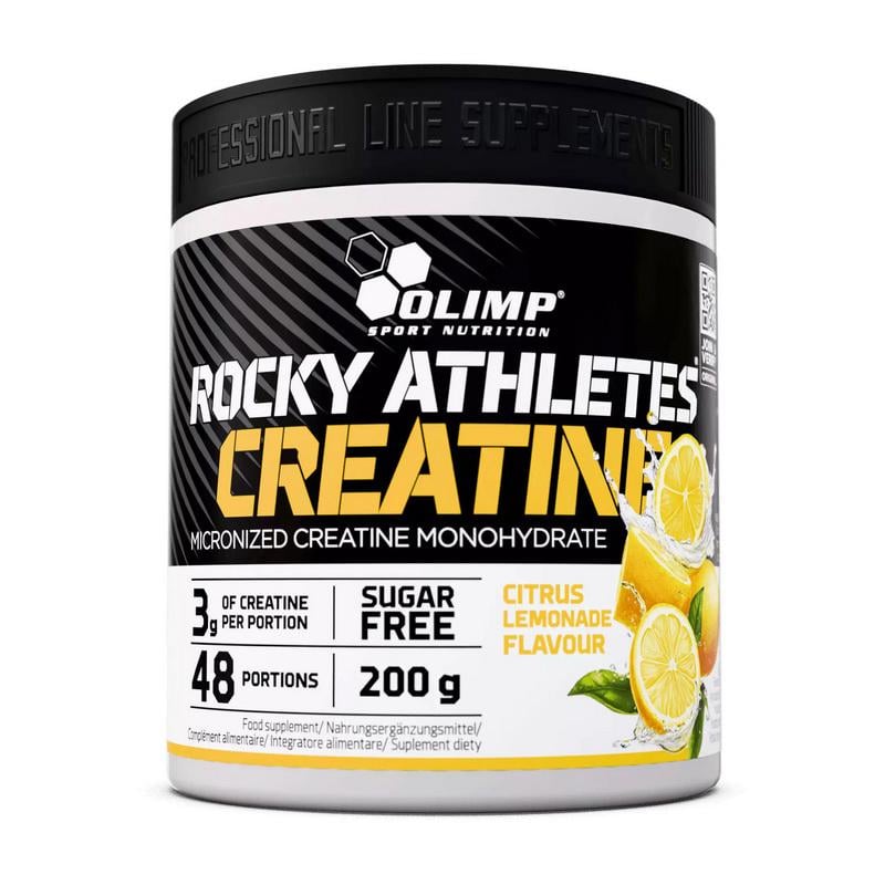 Креатин моногидрат мікронізований с магнієм і B6 Olimp Rocky Athletes Creatine 200 г Цитрусовий Лимонад