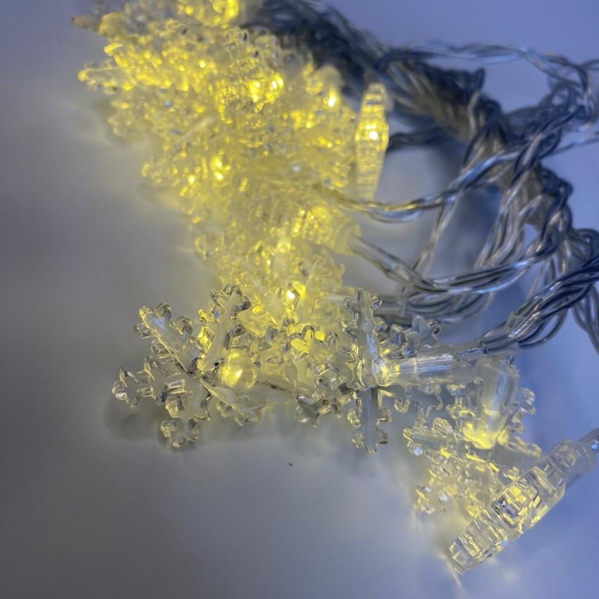 Гирлянда светодиодная Stenson M48233 Снежинка 20 LED на батарейках 2АА 4 м (1991343527)