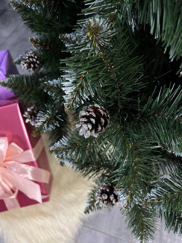 Штучна ялинка засніжена Астель з шишками 2,2 м Зелений (YNK081731) - фото 3 Штучна ялинка засніжена Астель з шишками 2,2 м Зелений (YNK081731) - фото 3