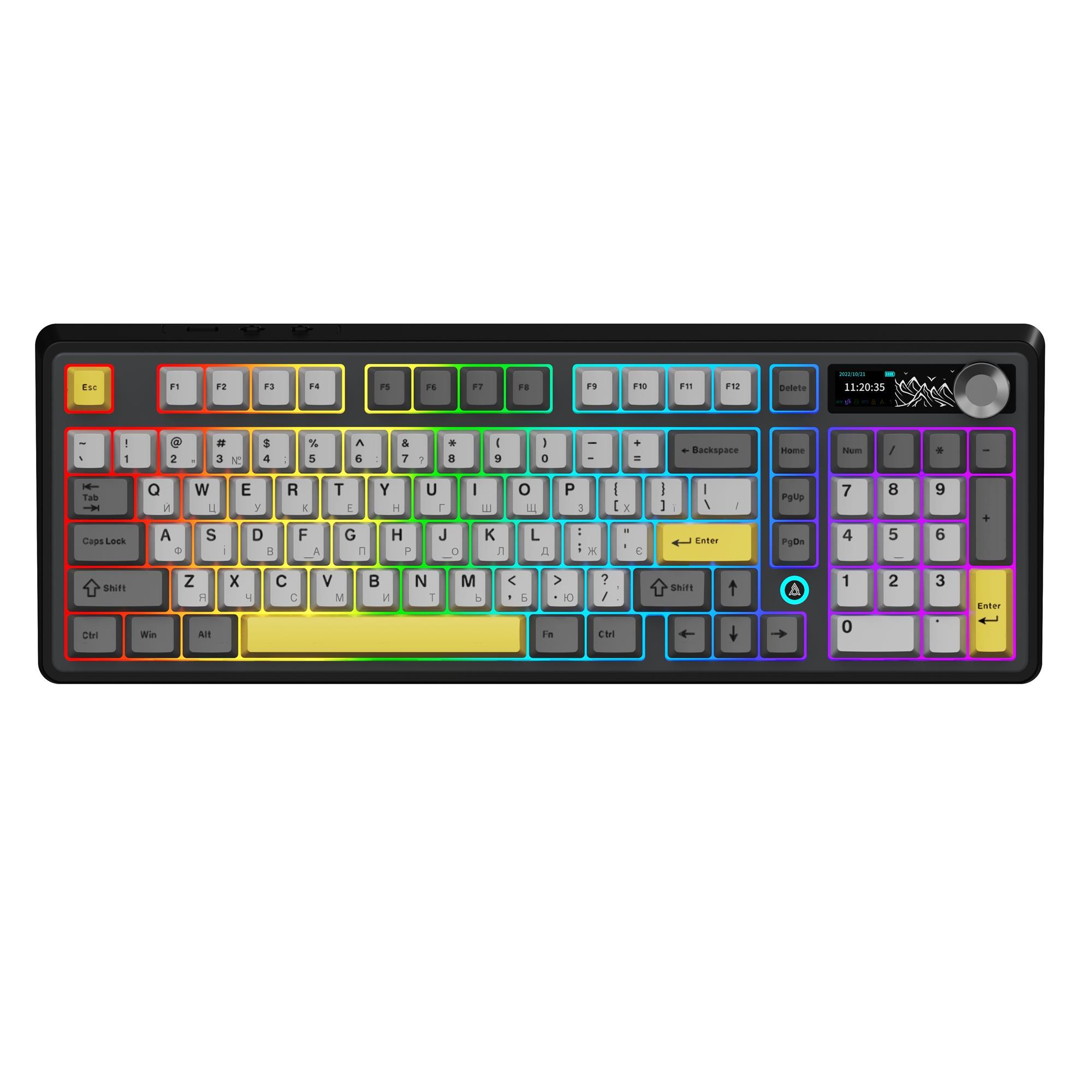 Клавиатура беспроводная механическая Ajazz AK980 V2 Gift Switch V2 98 клавиш RGB Black (AK980-V2-G-BGY)