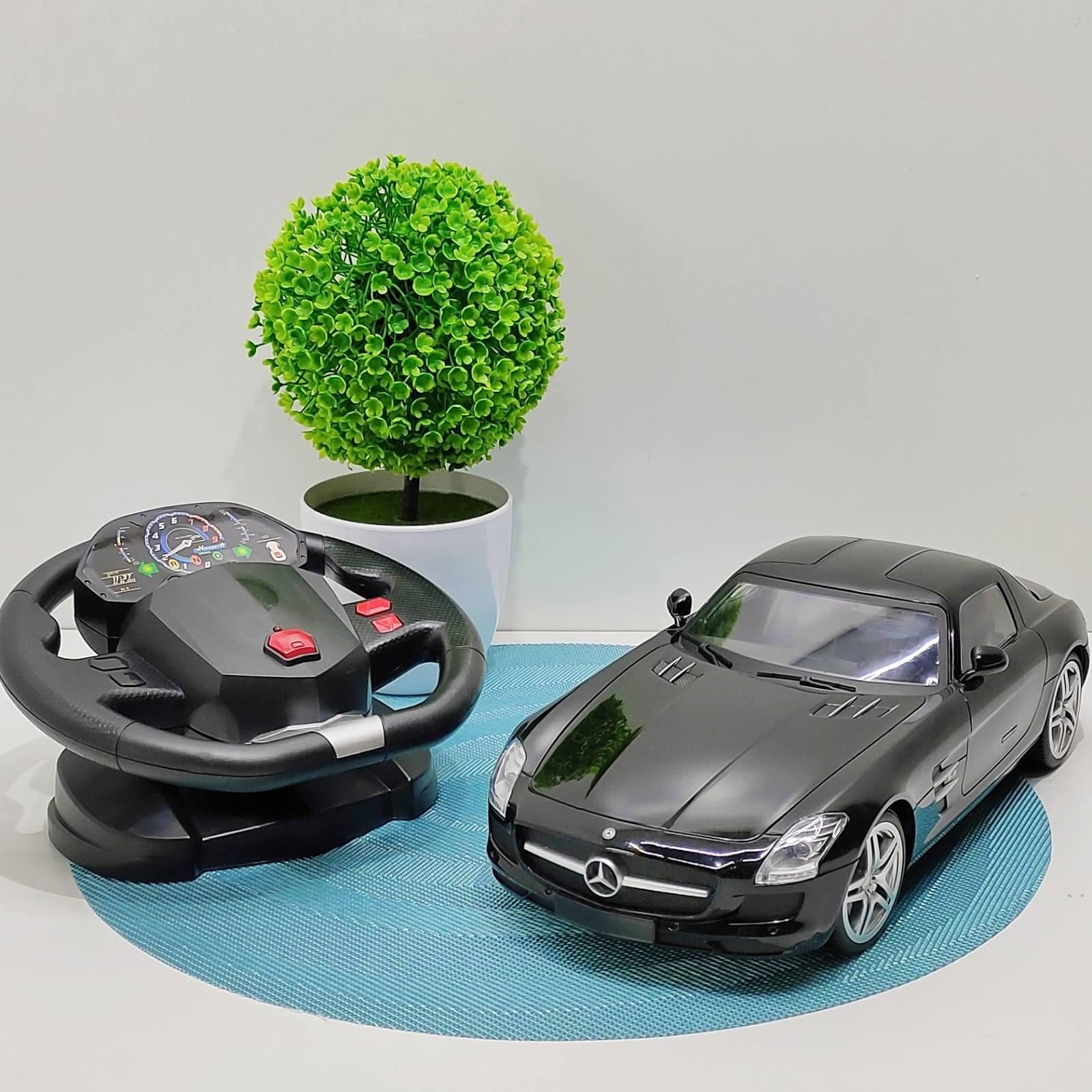 Машинка на радиоуправлении Mercedes-Benz SLS масштаб 1:14 резиновые колеса свет Черный (2024A)