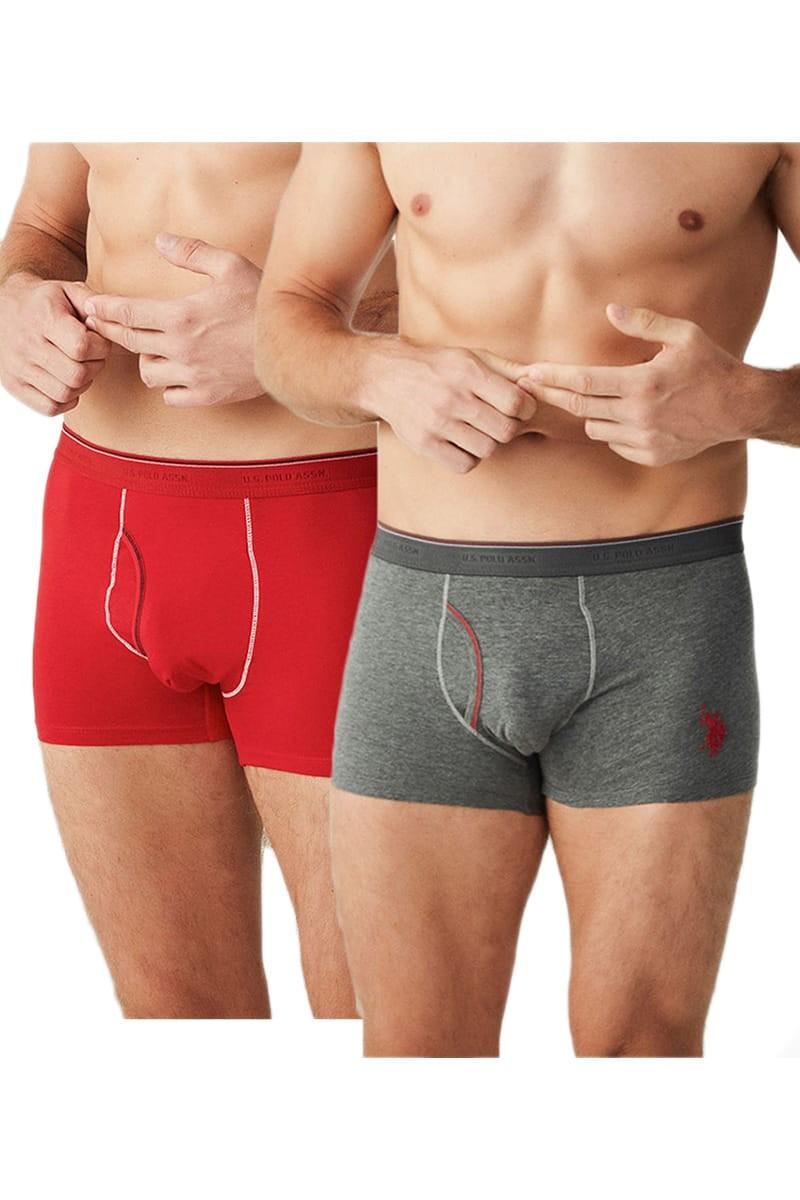 Трусы боксеры U.S. Polo ASSN р. 50/L Красный/Серый (67890)