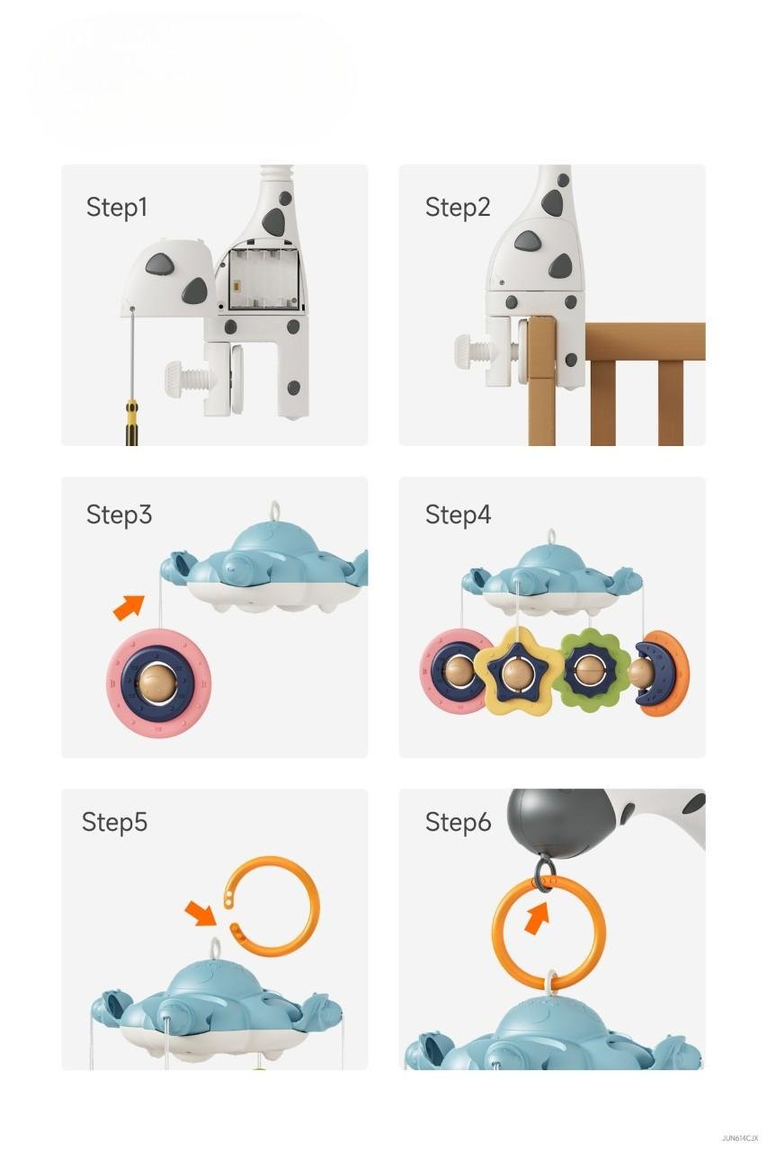 Мобіль музичний на ліжечко Tumama Жираф з пультом управління Білий - фото 10