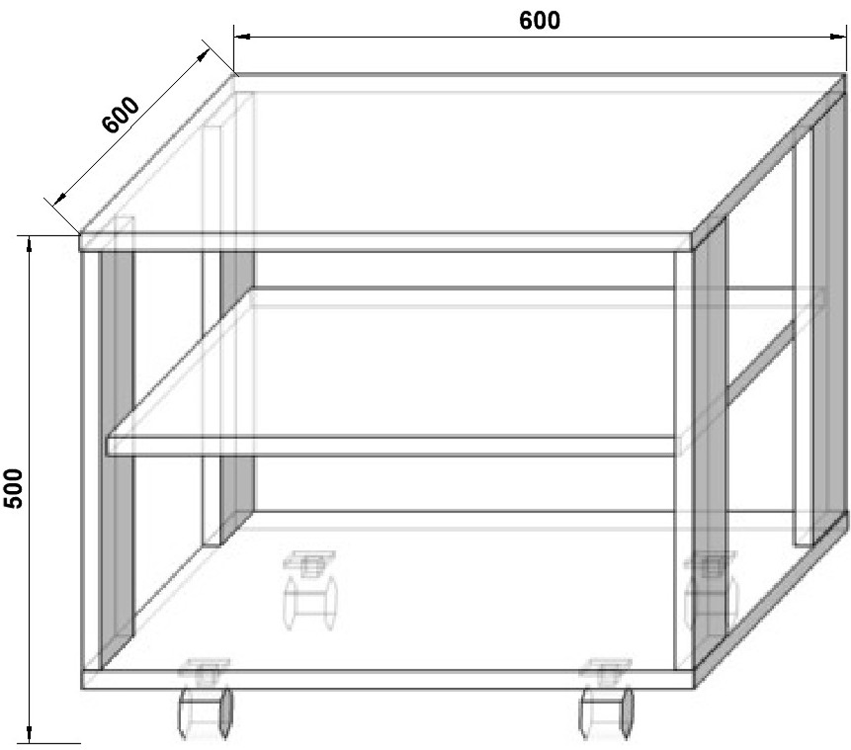 Журнальный стол 600x500x600 мм Серый - фото 3