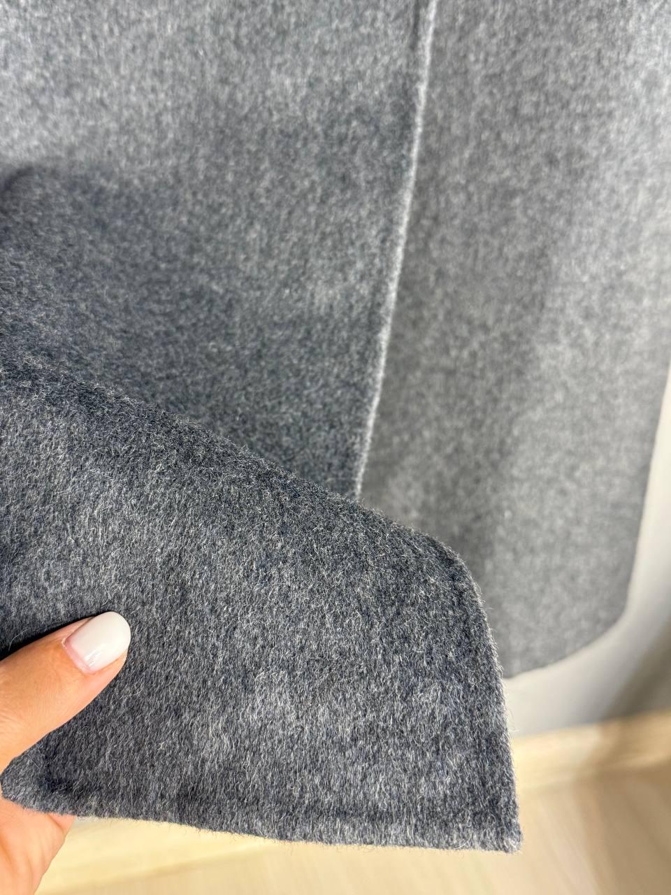 Пальто жіноче LADY YEP 85098 довге оверсайз вовняне двобортне M Сірий (5122) - фото 6