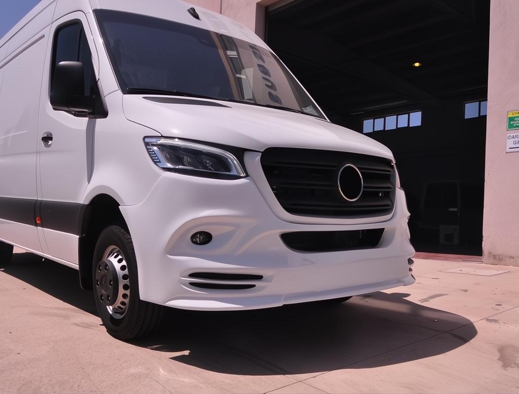 Накладка на передній бампер Meliset для Mercedes Sprinter 2018 р Під фарбування 74203 - фото 2